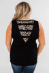 Wild Side Leopard Tank Top- Black
