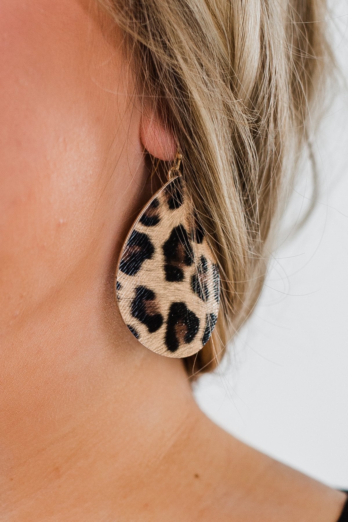 Teardrop Leopard Earrings