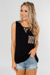 Wild Side Leopard Tank Top- Black