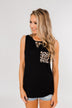Wild Side Leopard Tank Top- Black