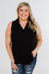 Taking Chances Collar Tank Top- Black