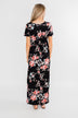 Promise To Keep Hi-Low Floral Maxi Dress- Black