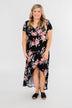 Promise To Keep Hi-Low Floral Maxi Dress- Black