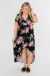 Promise To Keep Hi-Low Floral Maxi Dress- Black