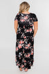 Promise To Keep Hi-Low Floral Maxi Dress- Black