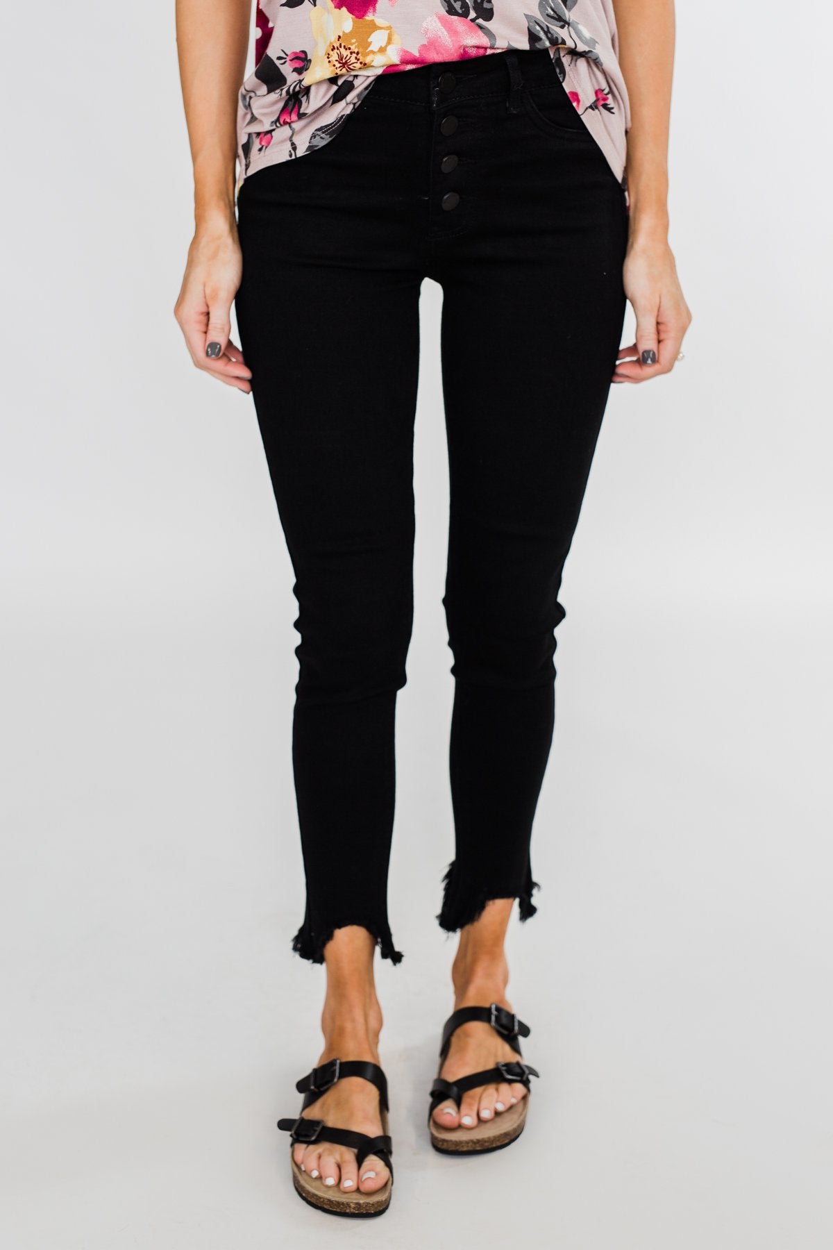 C'est Toi Black Raw Hem Skinnies