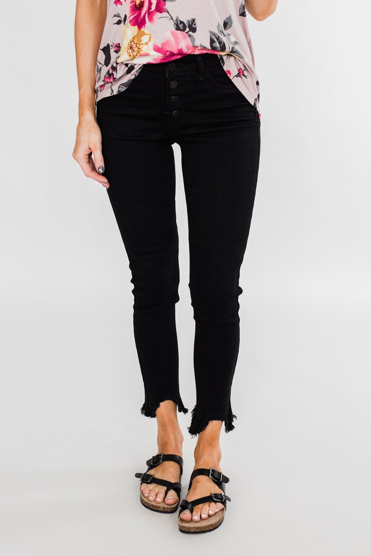C'est Toi Black Raw Hem Skinnies