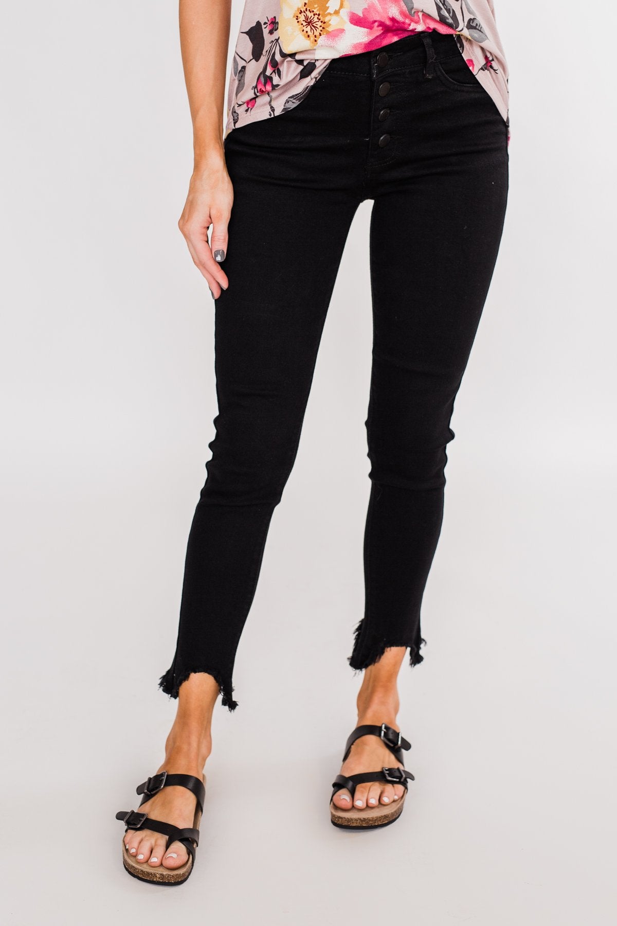 C'est Toi Black Raw Hem Skinnies