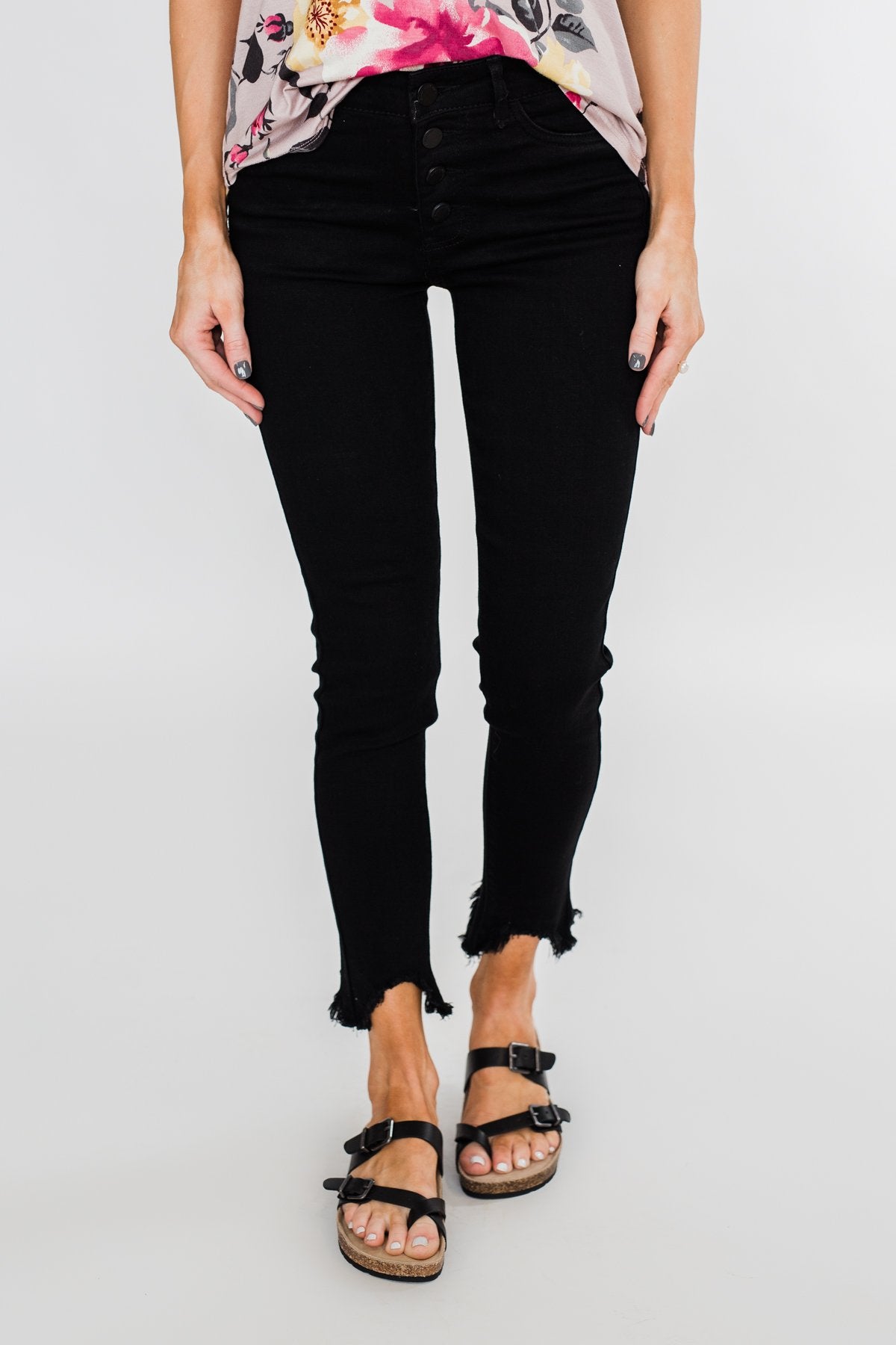 C'est Toi Black Raw Hem Skinnies