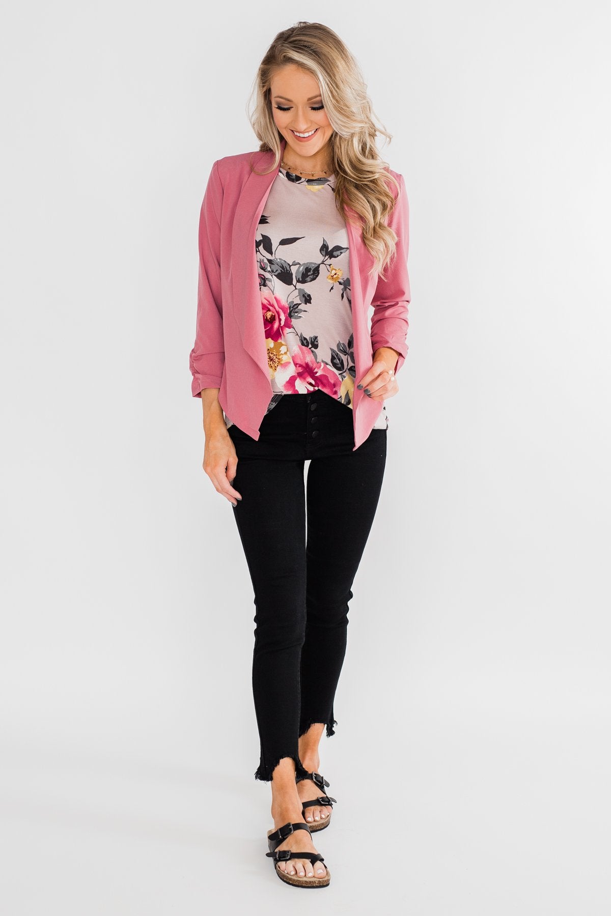 Keep It Professional Blazer- Dark Mauve