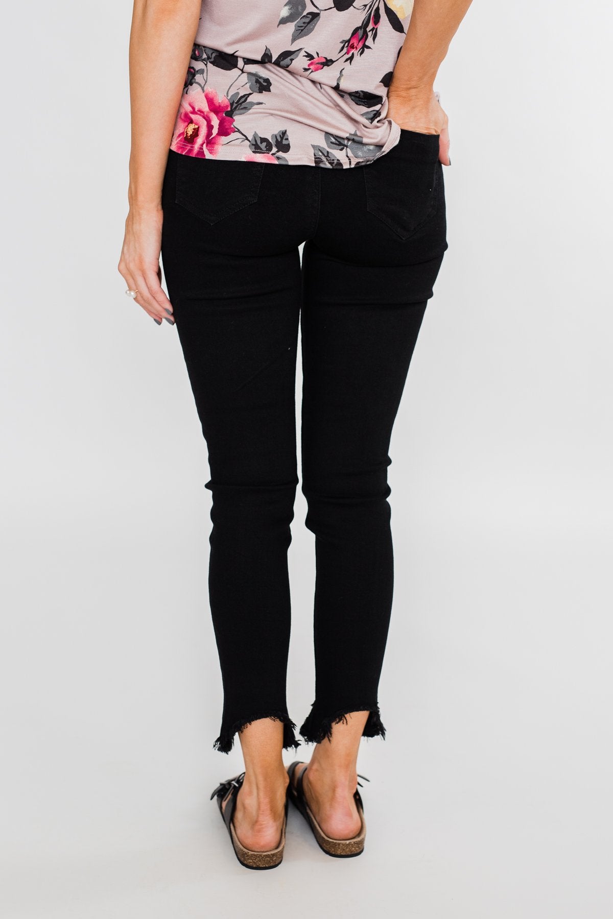 C'est Toi Black Raw Hem Skinnies