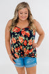 Flirty & Thriving Floral Tank Top- Navy