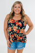 Flirty & Thriving Floral Tank Top- Navy
