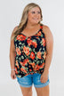 Flirty & Thriving Floral Tank Top- Navy