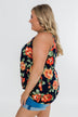 Flirty & Thriving Floral Tank Top- Navy