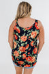 Flirty & Thriving Floral Tank Top- Navy