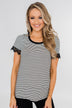 All About the Accents Black & White Striped Top