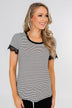 All About the Accents Black & White Striped Top