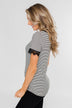 All About the Accents Black & White Striped Top