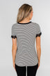 All About the Accents Black & White Striped Top