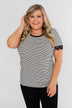 All About the Accents Black & White Striped Top