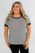 All About the Accents Black & White Striped Top