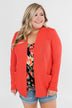 Welcoming To You Knitted Cardigan- Vibrant Coral