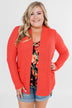 Welcoming To You Knitted Cardigan- Vibrant Coral