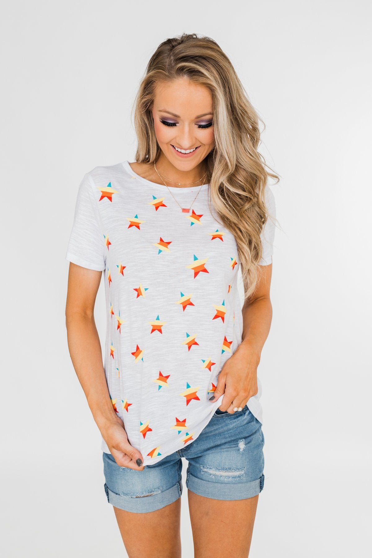 Make Life Grand Star Top- White