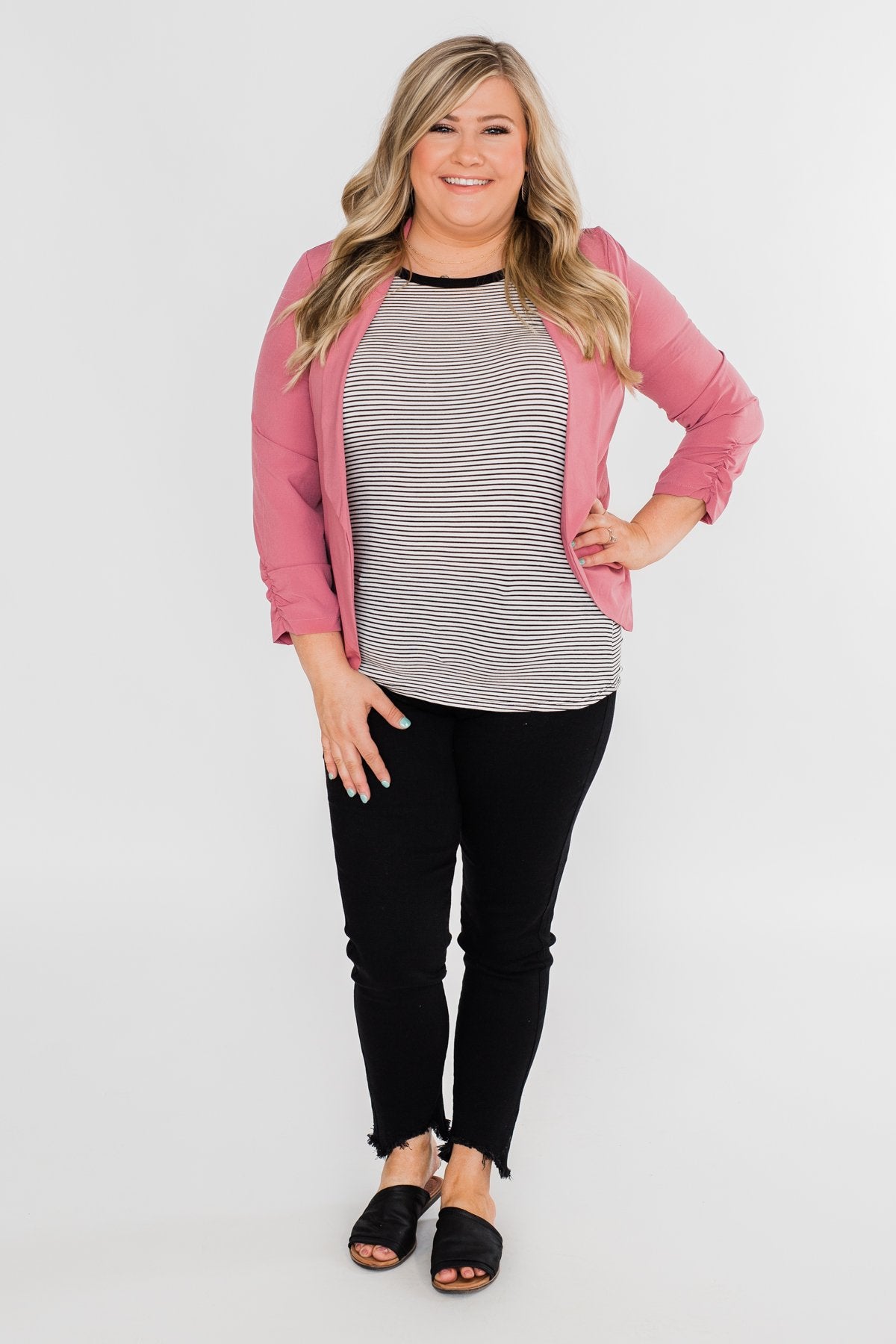 Keep It Professional Blazer- Dark Mauve