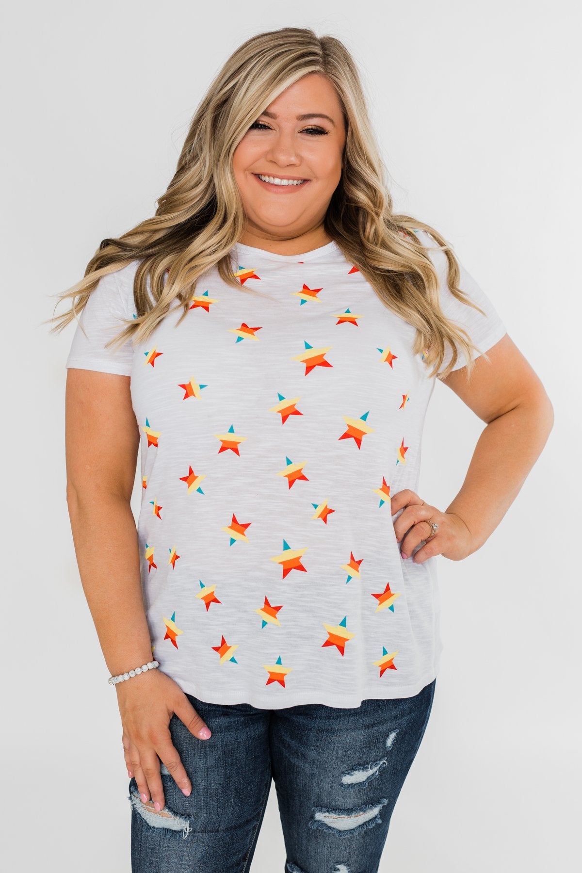 Make Life Grand Star Top- White