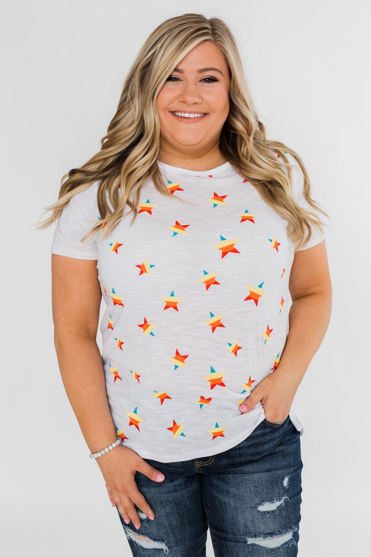 Make Life Grand Star Top- White