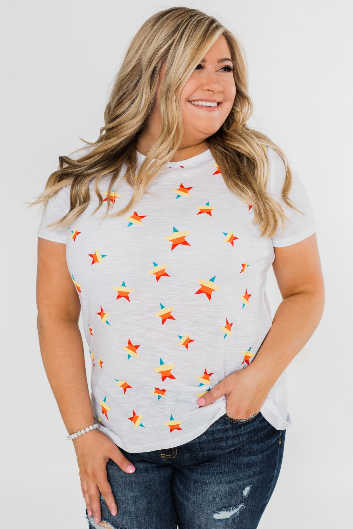 Make Life Grand Star Top- White