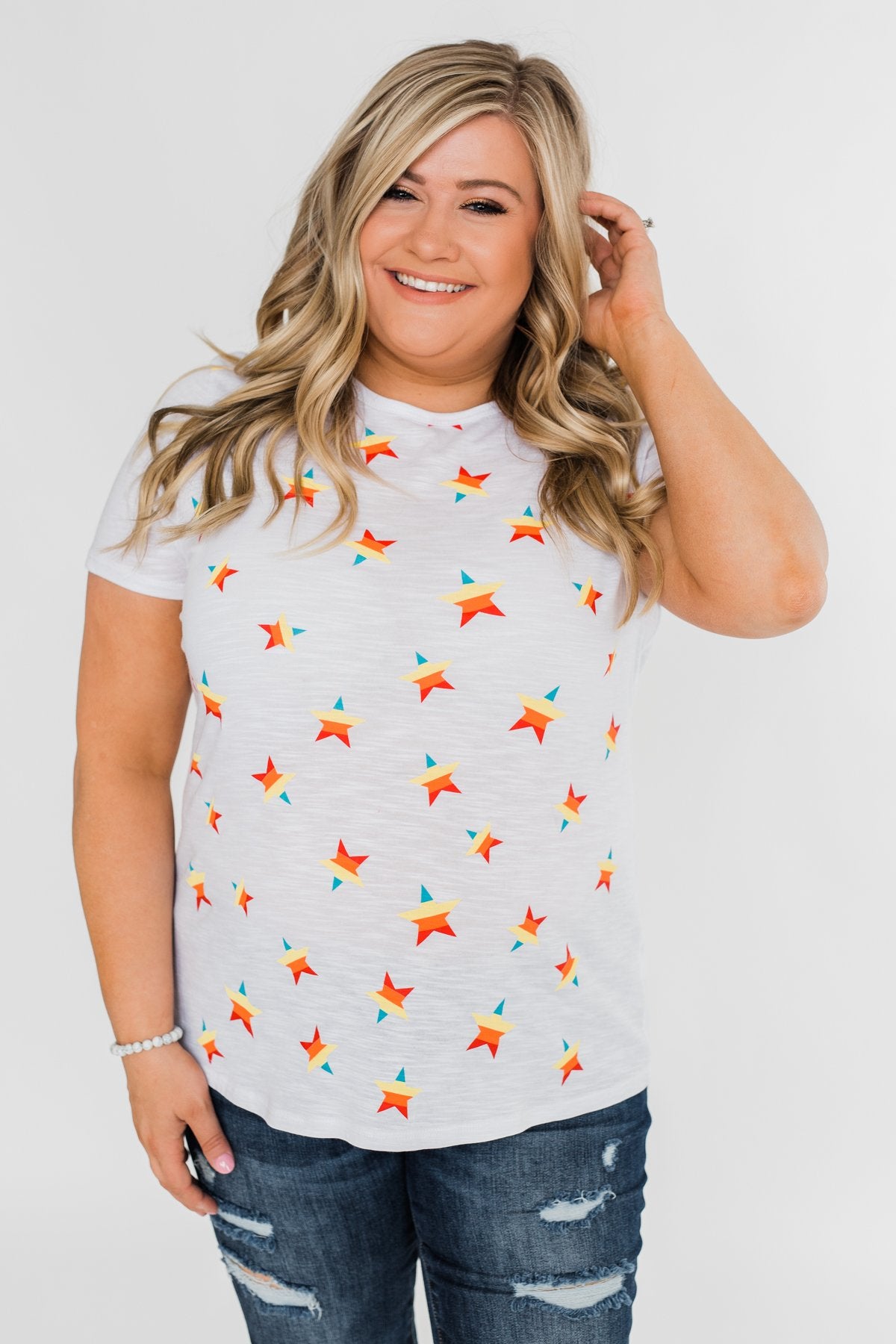 Make Life Grand Star Top- White