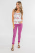 Floral Skull Tank Top- White