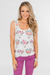 Floral Skull Tank Top- White