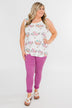Floral Skull Tank Top- White