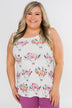 Floral Skull Tank Top- White