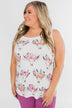Floral Skull Tank Top- White