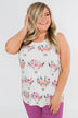Floral Skull Tank Top- White