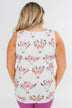 Floral Skull Tank Top- White