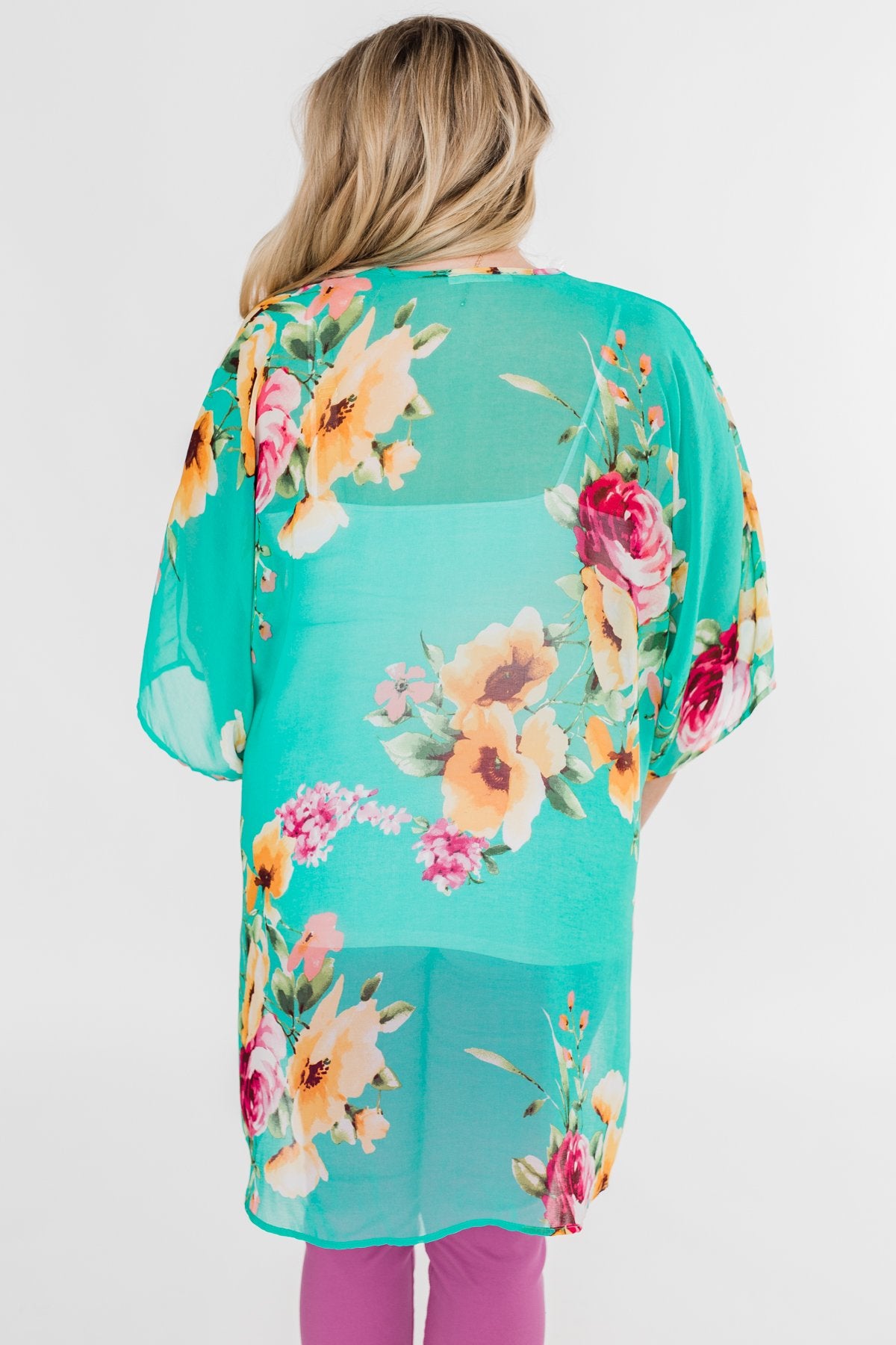 Going Beyond Floral Kimono- Teal