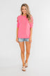 Once Upon A Time Criss Cross Sleeve Top- Ultra Pink