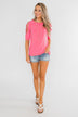 Once Upon A Time Criss Cross Sleeve Top- Ultra Pink