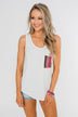 Pocketful of Color Tank Top- Ivory