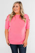 Once Upon A Time Criss Cross Sleeve Top- Ultra Pink