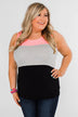 Start Today Color Block Tank Top- Neon Pink