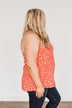 Let Your Love Show Printed Tank Top- Deep Coral