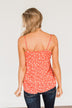 Let Your Love Show Printed Tank Top- Deep Coral