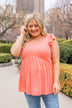 Bounce In Your Step Babydoll Knit Top- Coral